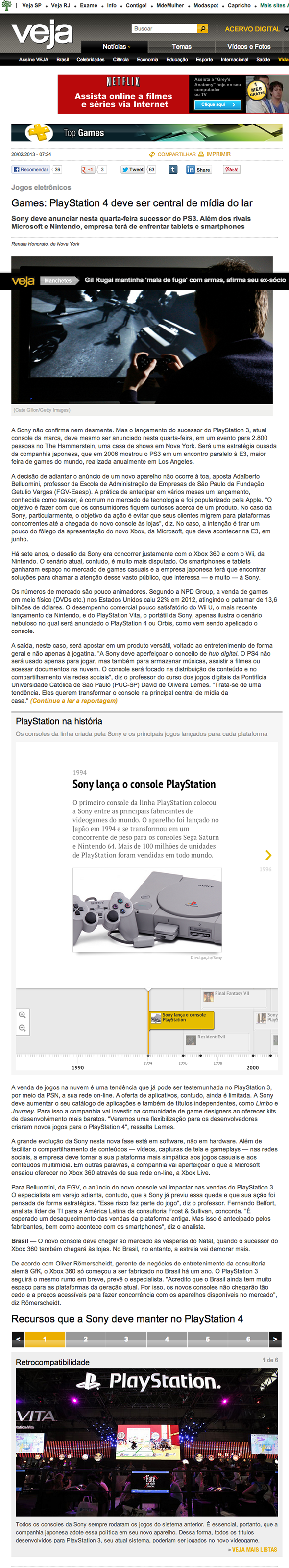 PlayStation 4 deve ser central de mídia do lar